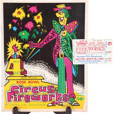 1967 Rose Bowl Fireworks Program & ticket