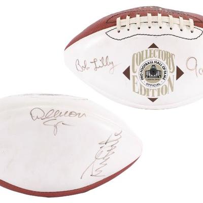 Hall of famers autographed football