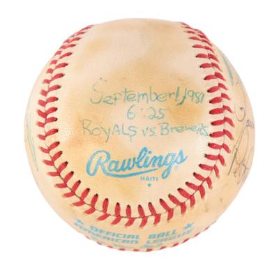 1981 Royals v. Brewers autographed baseball