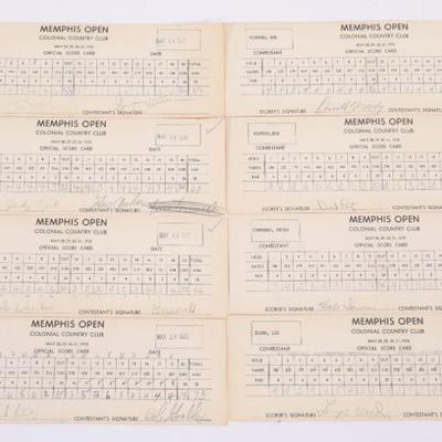 signed golf score cards lot