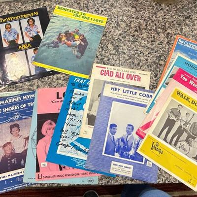 Vintage sheet music and song books