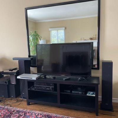 67x56 1/2x 2 1/2D Mirror 
Open shelf , TV and Sony Sound system