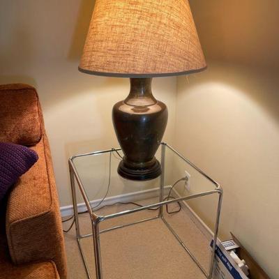 table lamp and glass top table