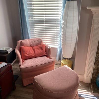 Pink Chair and Ottoman