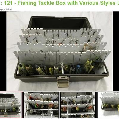 Lot # : 121 - Fishing Tackle Box with Various Styles Lures
Spinnerbait lures
