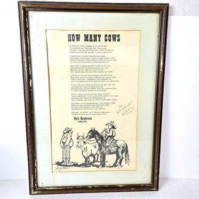 Signed Cowboy Poet Wall Art by Kyle Henderson 
