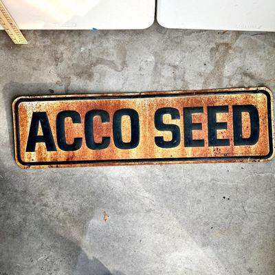 Original Antique Advertising Sign- Acco Seed Chicken Coop Feed
