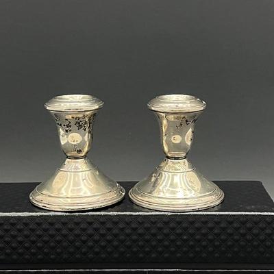 Vintage 3" Pair of Reed & Barton Weighted & Reinforced Sterling Silver Candlesticks No 431