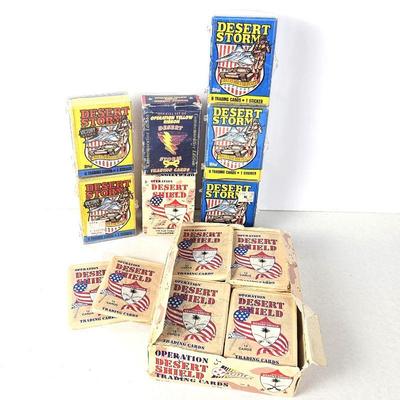 Lot of unopened Wax Packs Trading Cards From Desert Storm and Desert Shield 1990-91 Gulf War