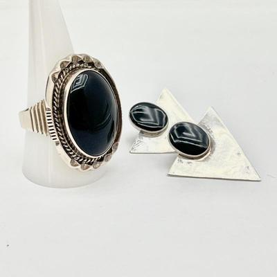 Native American Sterling Silver Jewelry Onyx 