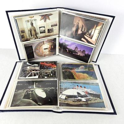 Set of Two Vintage Post Card Albums with Assorted Variety of 200+ Cards - Includes Real Photo Cards