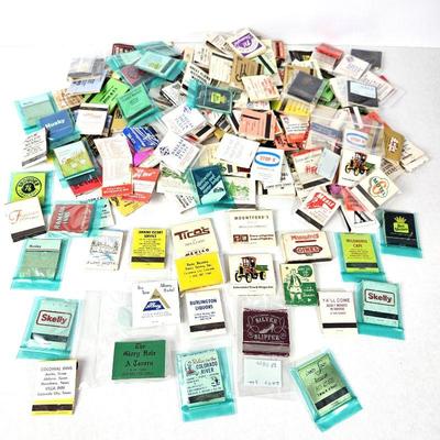 Large Assortment of Vintage Mid Century Matchbooks Including Many from Colorado- Comes in Large Glass Jar