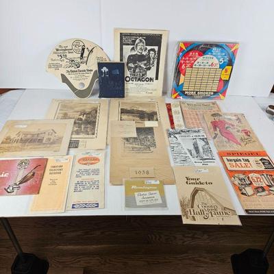 Lot of Assorted Ephemera, Advertisements, "More Smokes" Punch Board, Calendars & Catalogs
