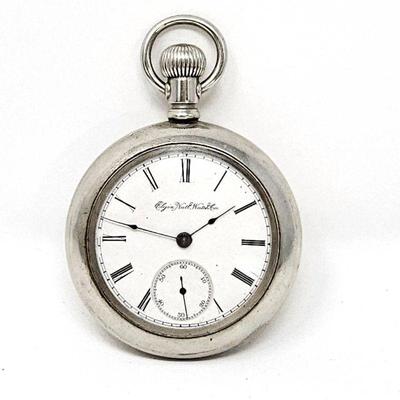  1898 Elgin Natl Watch Co. Large Silver Pocket Watch in PA Case Co. Silverode - 15 Jewel 2 1/2