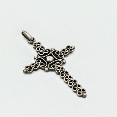 Religious Cross. Pendent in Sterling Silver Jewelry 