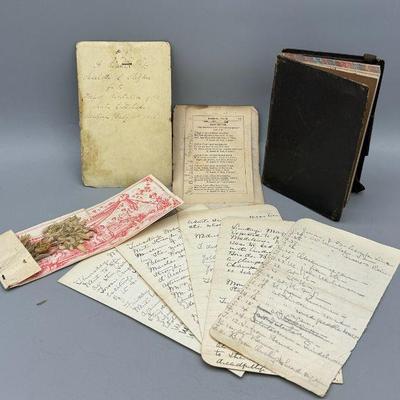 Vintage Notebook & Notes Dating Back To 1852
