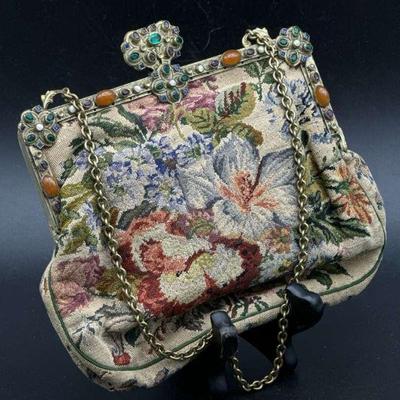 Vintage Austrian Embroidered Purse With UV Reactive Accents
