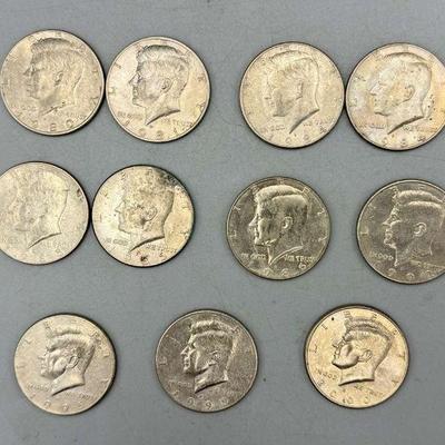 (11) 1980-2000 Kennedy Half Dollars
