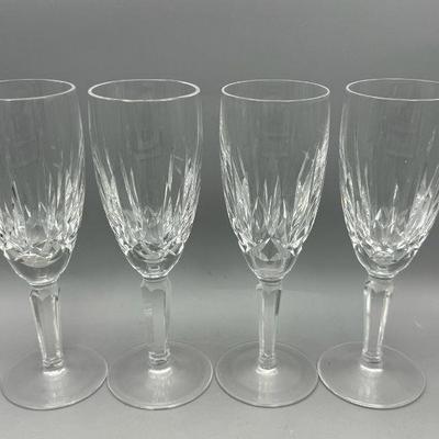 (4) Waterford Kildare Fluted Champagne Crystal

