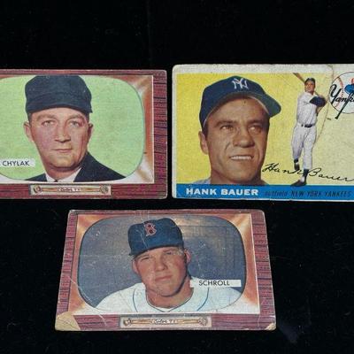 (3) Vintage Baseball Cards
Includes:
BGHLI Albert B. Scroll No. 319
BGHLI Nestor Chylak No. 283
Topps Henry Albert Bauer No. 166
S