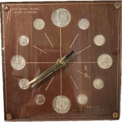 1964 silver US coins collectible clock