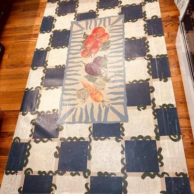Hand painted canvas drop
Cloth rug