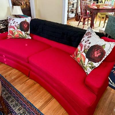 Gamecock colors! Custom upholstered conversation sofa