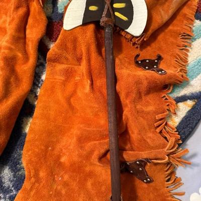John Craighead leather chaps, vest kids dress up cowboy outfit