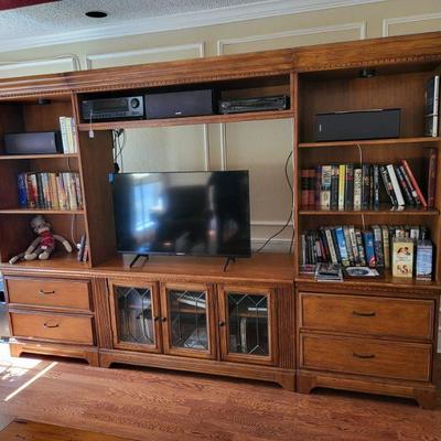 3 Piece Wall Entertainment Center, Books,Onkyo HT-R530  Dolby Digital Home Theater Surround Sound 