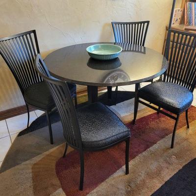 Round Granite Top Kitchen Table and Chairs 