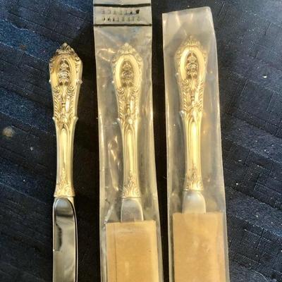 Wallace Sterling steak knives. 
Grand Baroque pattern.