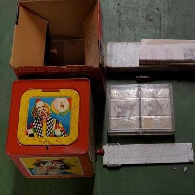 #6158 â€¢ Jack in the Music Box, Trigonometric Ruler, Playing Cards
