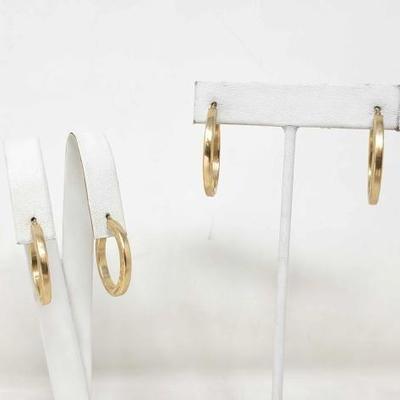 #780 â€¢ (2) Pairs of 14k Gold Hoop Earrings, 6g
