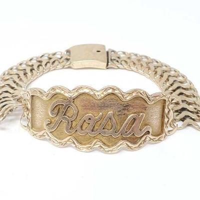 #852 â€¢ 10k Gold "Rosa" Bracelet, 18g
