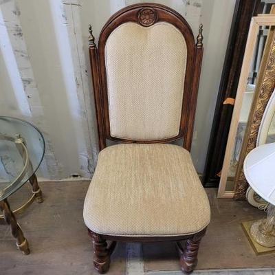 #4018 â€¢ Wooden cushioned chair
