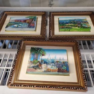 #4554 â€¢ (3) 3D Ocean Veiw Artwork Pieces

