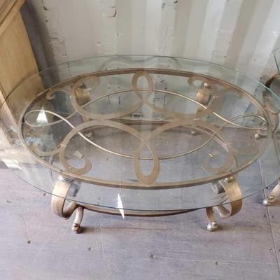 #4006 â€¢ Metal table with glass top
