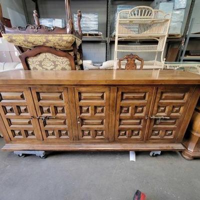 #2138 â€¢ 1960s Drexel Et Cetera Five Door Credenza
