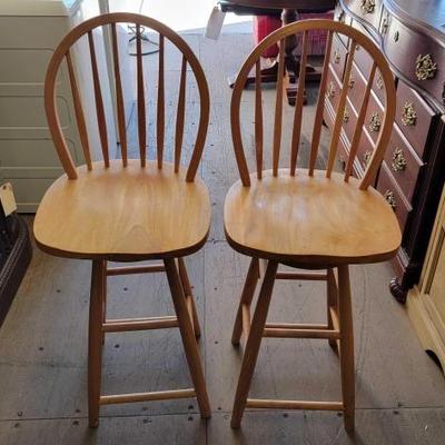 #4600 â€¢ (2) Swivel Wood Chairs
