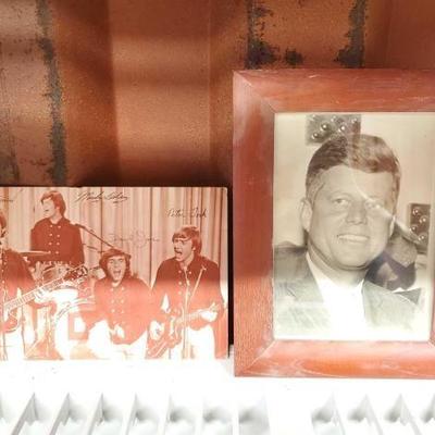 #6142 â€¢ John F. Kennedy Framed Photo and Monkee Club Letter
