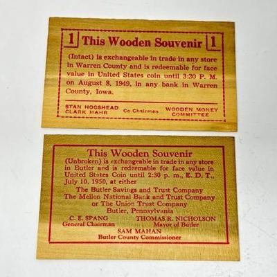 #1754 â€¢ (2) Wooden Nickels

