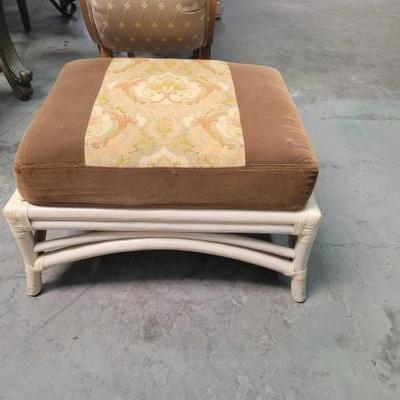 #2164 â€¢ Bent Rattan Ottoman Footstool
