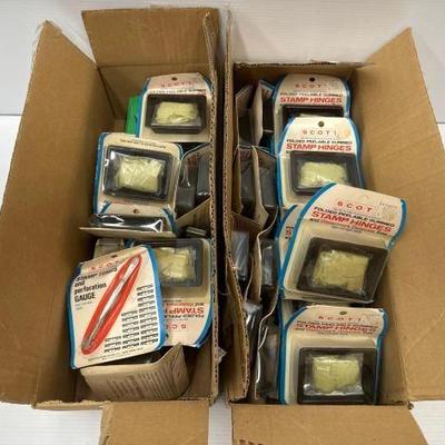 #1864 â€¢ Stamp Hinges, Tape, Stamp Tongs
