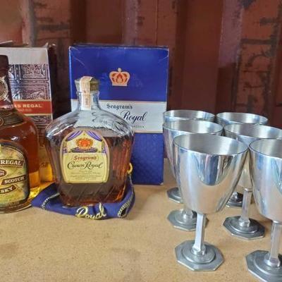 #6118 â€¢ 3 Bottles In Cases and 6 Wine Glasses
