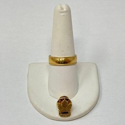 #800 â€¢ 10k Gold Wedding band and Sears Pin, 5g
