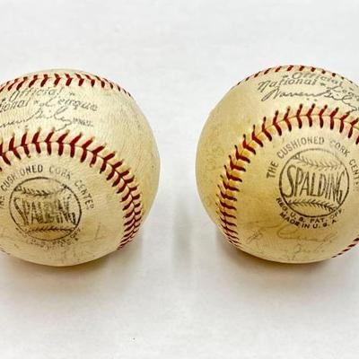 #1808 â€¢ (2) Signed Official National League Baseballs
