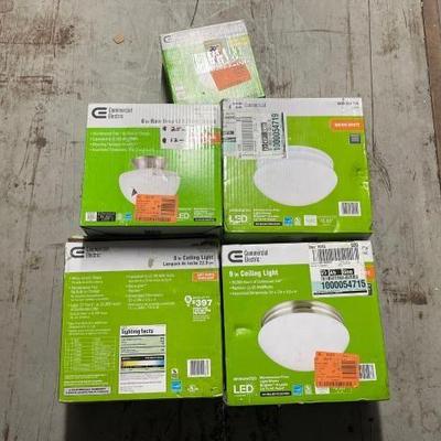 #7438 â€¢ (5) Commercial Electric LED Ceiling Lights
