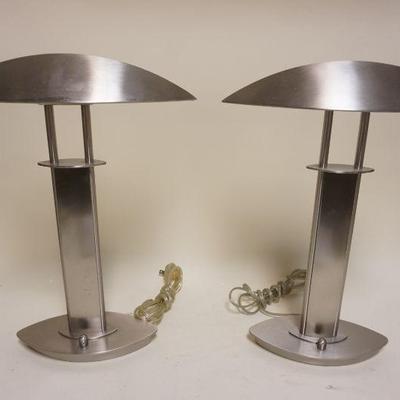 1051	PAIR OF HOLTKOTTER MODERN STYLE TABLE LAMPS, APPROXIMATELY 18 1/2 IN H
