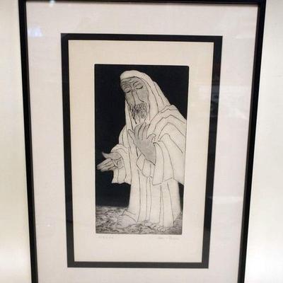 1105	BEN SION FRAMED PRINT, APPROXIMATELY 18 IN X 25 IN OVERALL
