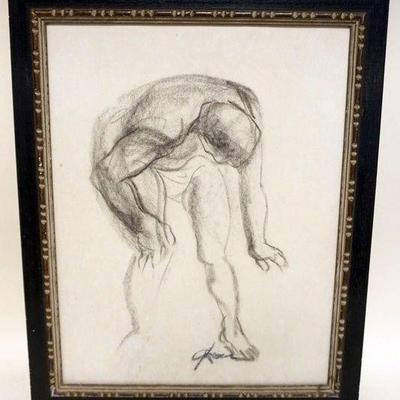 1120	FRAMED SIGNED PRINT, IMAGE OF A MAN, APPROXIMATELY 20 IN X 25 IN OVERALL
